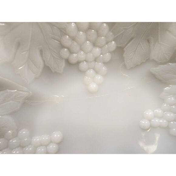 Indiana Glass Milk Glass Harvest/Grapevine Bowl – 1970s Made in USA - Picture 6 of 9